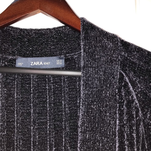 ZARA NAVY CHENILLE CARDIGAN - Picture 2 of 5